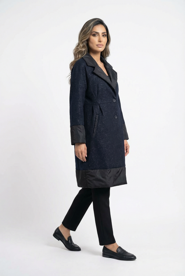 256729999 Shiny Lurex Oversized Coat معطف لوريكس لامع كبير الحجم