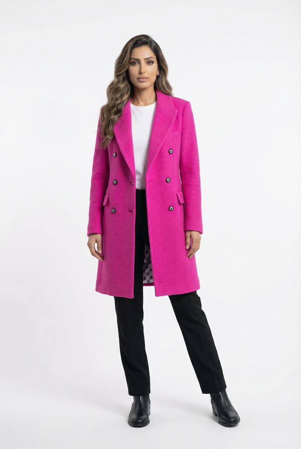 32866 Double Breasted Long Coat معطف طويل مزدوج الصدر