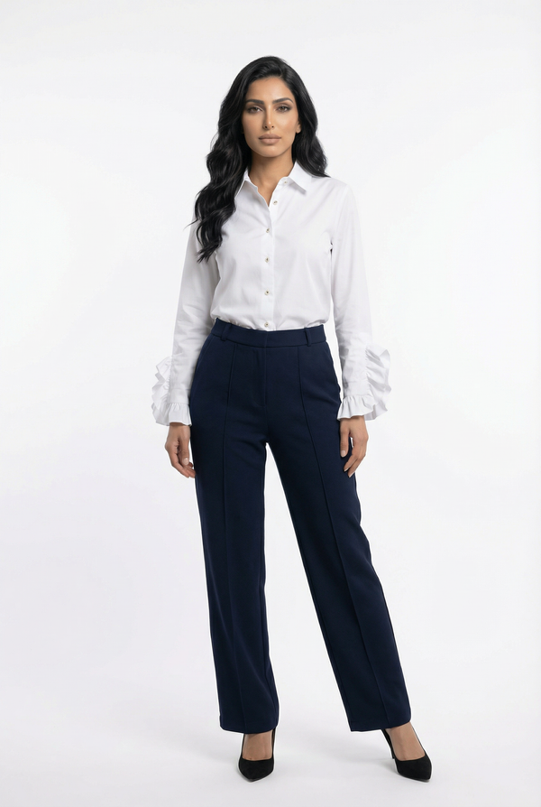 33087 Mid Rise Waist Straight Leg Pants بنطلون مستقيم الساق بخصر متوسط الارتفاع
