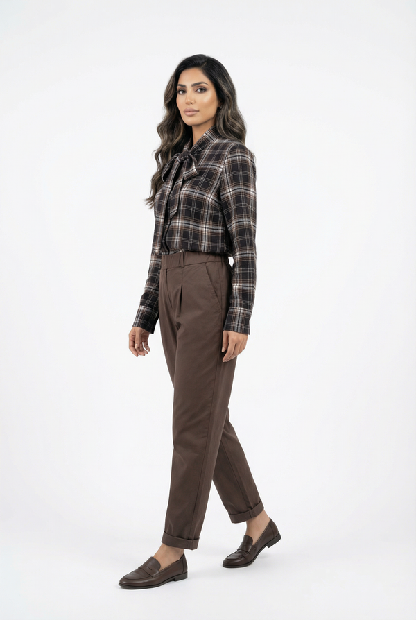 TDM79024-5 Checkered Top قمة متقلب