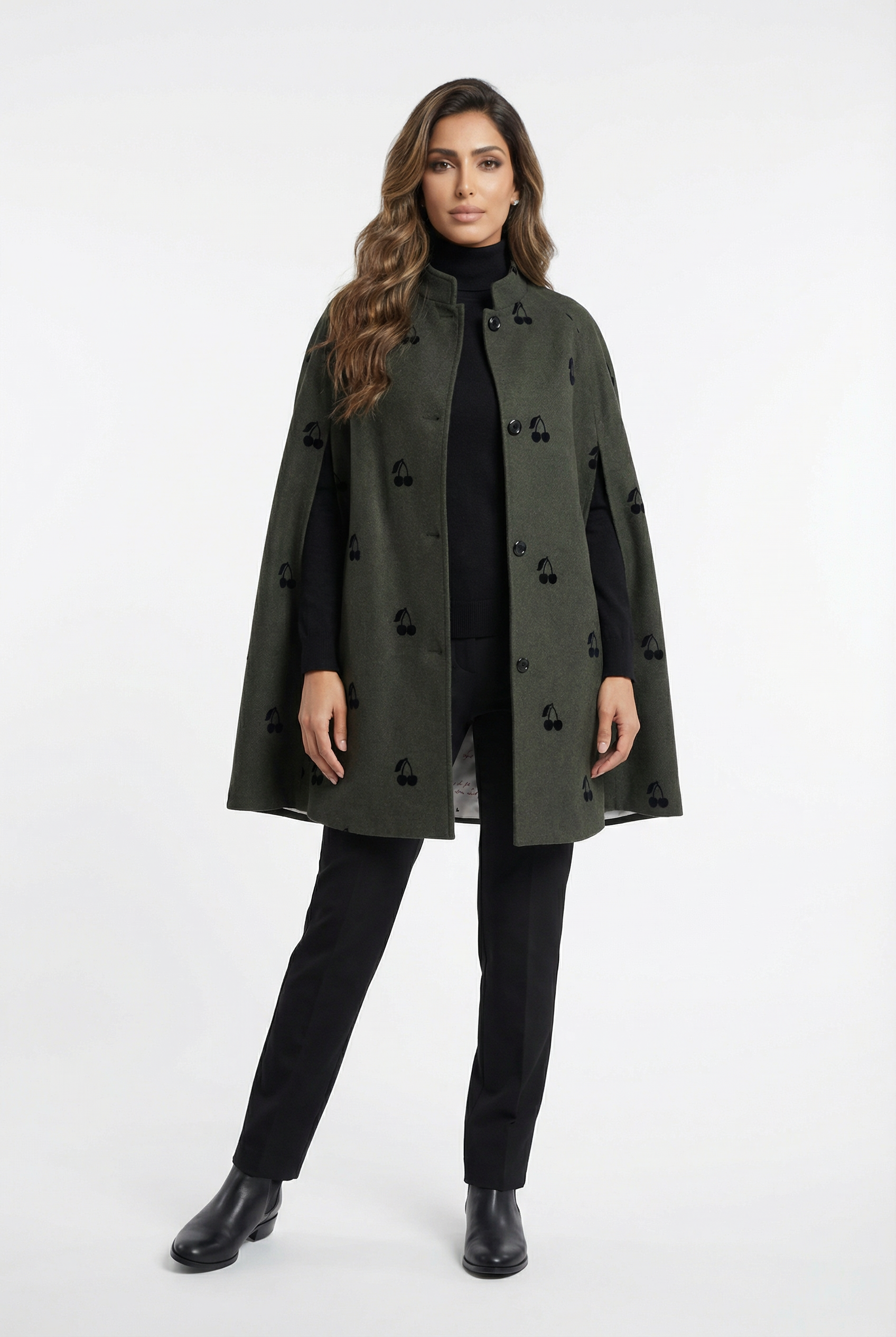 32941 Wool Blend Cape Coat - Brown Loft