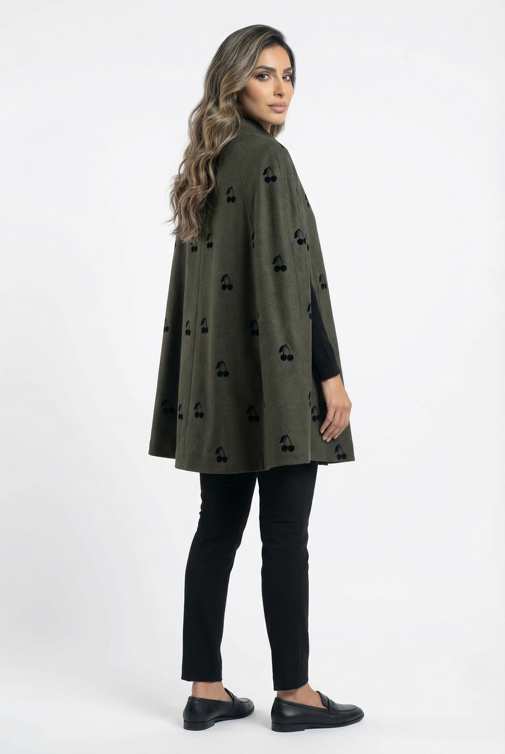 32941 Wool Blend Cape Coat - Brown Loft