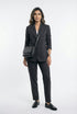 54-1056/5026 Collar Buttoned Jacket and Pant سترة وبنطال بأزرار وياقة - Brown Loft