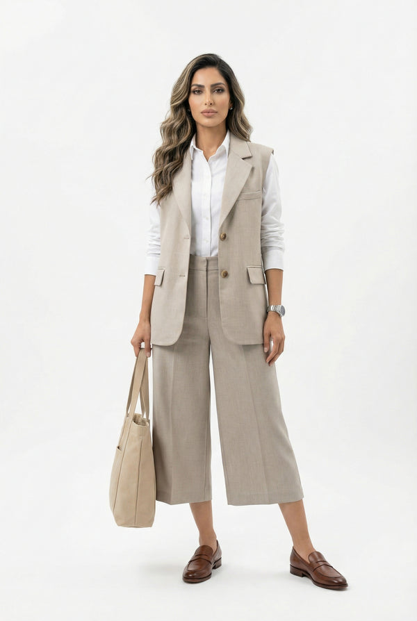 G26012 SET Tailored Vest and Bermuda Short سترة مصممة خصيصًا وشورت برمودا