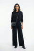 V2575 SET Bomber Jacket and Wide Leg Pants سترة بومبر وبنطال واسع الساق - Brown Loft