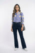33458 Striped Oversized Linen Shirt - Brown Loft
