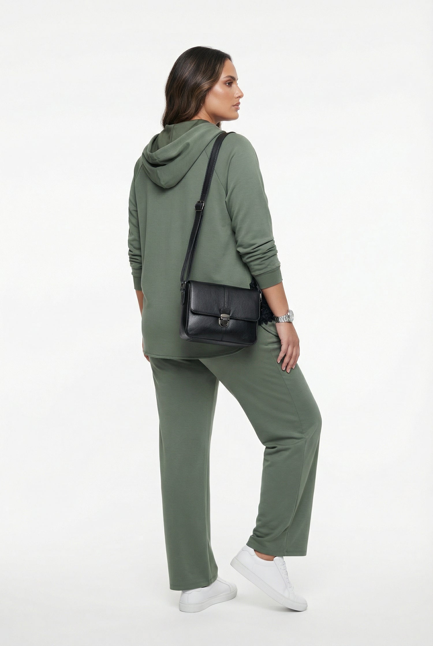 255981500 Zippered Hoodie Set - Brown Loft