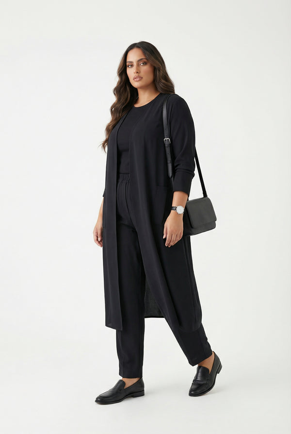 256099999 Open Front Long Cardigan كارديجان طويل مفتوح من الأمام