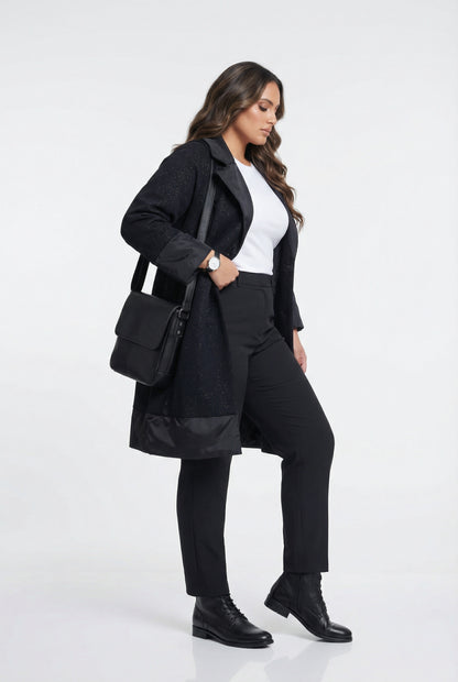 256729999 Shiny Lurex Oversized Coat - Brown Loft