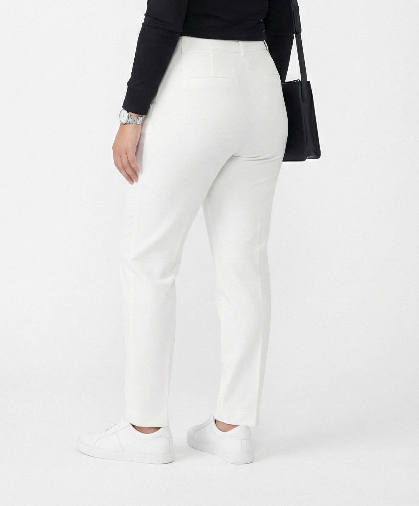 23517 Milano Slim Cut Oversized Stretch Pants - Brown Loft