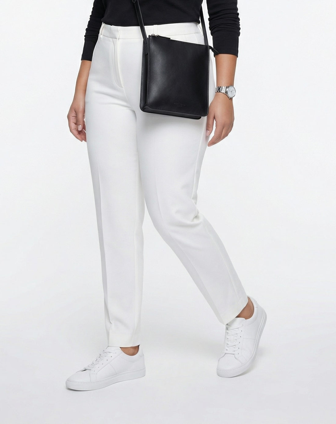 23517 Milano Slim Cut Oversized Stretch Pants - Brown Loft