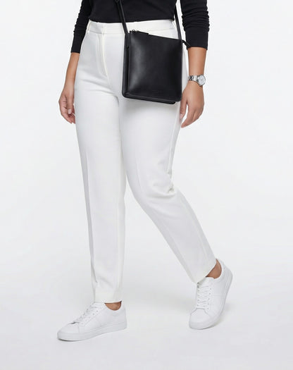 23517 Milano Slim Cut Oversized Stretch Pants - Brown Loft