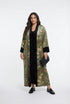 25583/2522 Scoop Neckline Velvet Long Sleeveless Dress with Floral Kimono - Brown Loft