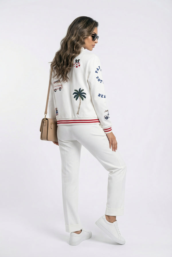 33208 Bomber Jacket جاكيت بومبر مطرز بتطريزات ركوب الأمواج