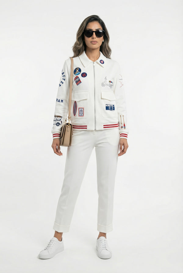 33208 Bomber Jacket جاكيت بومبر مطرز بتطريزات ركوب الأمواج