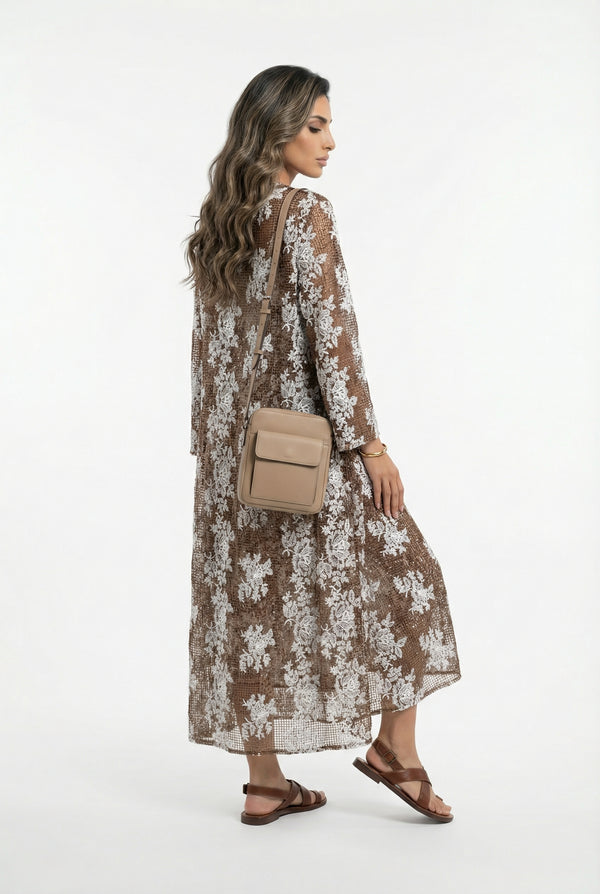 Marta Fishnet Floral Cardigan كارديجان شبكي مزهر