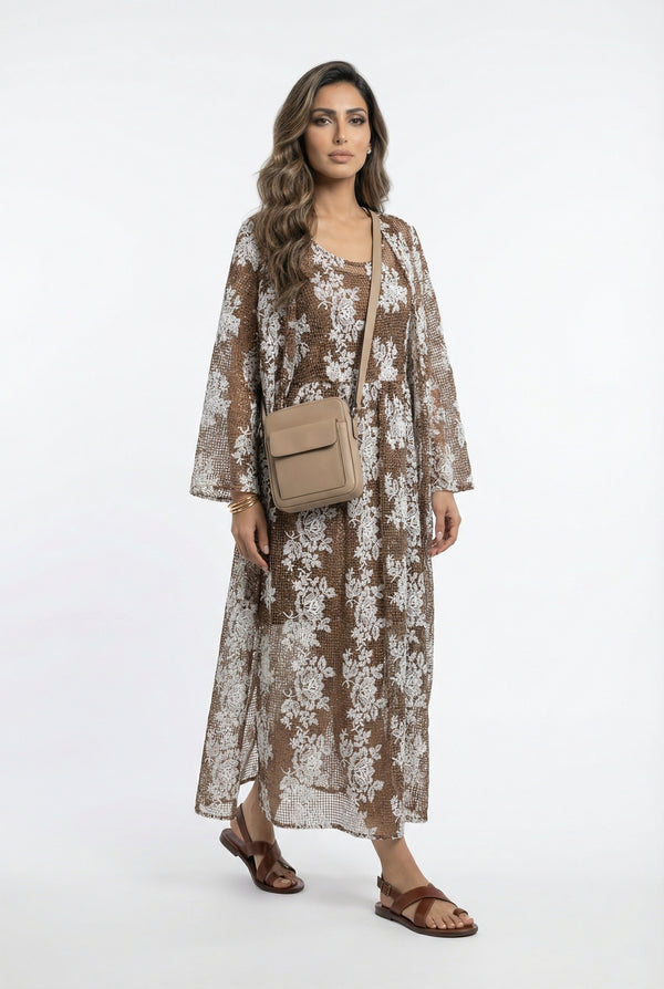 Marta Fishnet Floral Cardigan كارديجان شبكي مزهر