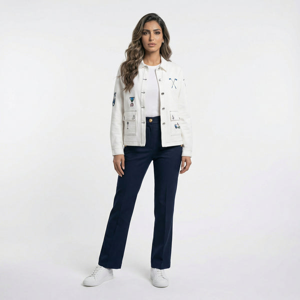 33329  Embroidered Golf Theme Jacket جاكيت مطرز بنمط الجولف
