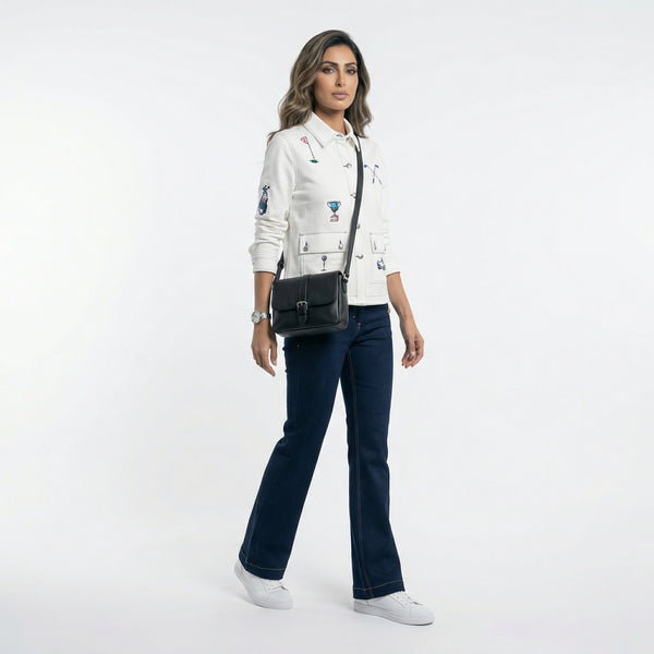 33329  Embroidered Golf Theme Jacket جاكيت مطرز بنمط الجولف