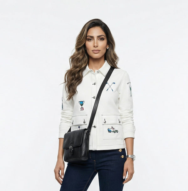 33329  Embroidered Golf Theme Jacket جاكيت مطرز بنمط الجولف