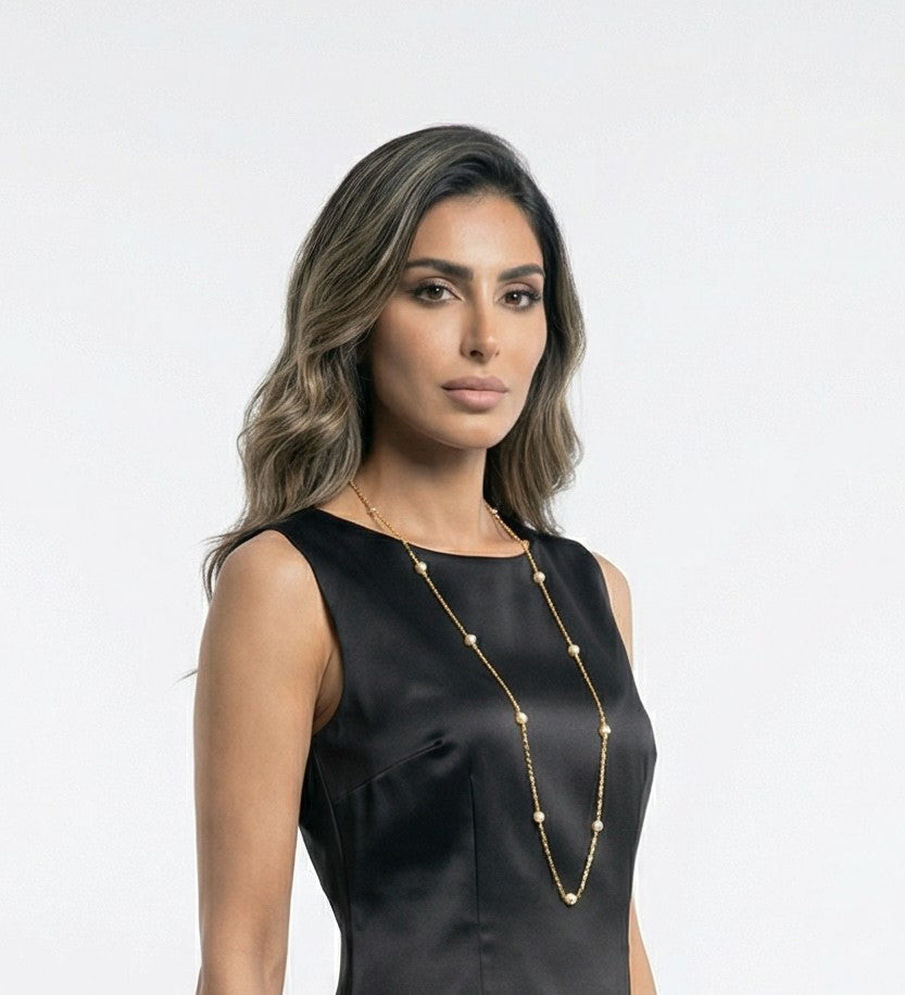 MOD Long Chain Pearl Necklace قلادة طويلة من اللؤلؤ