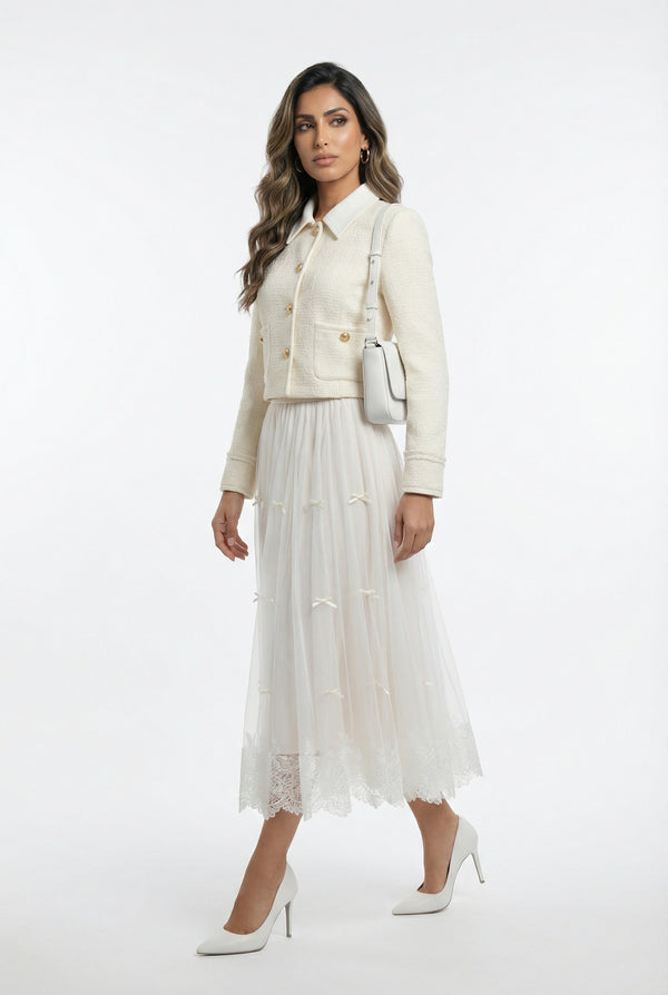 08508 Tweed Cropped Jacket سترة قصيرة من التويد