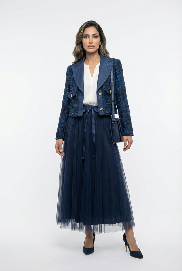 08528 Cropped Tweed Jacket سترة تويد قصيرة