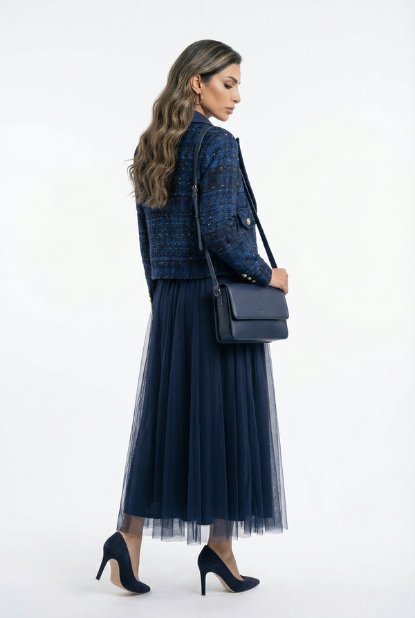 08528 Cropped Tweed Jacket سترة تويد قصيرة