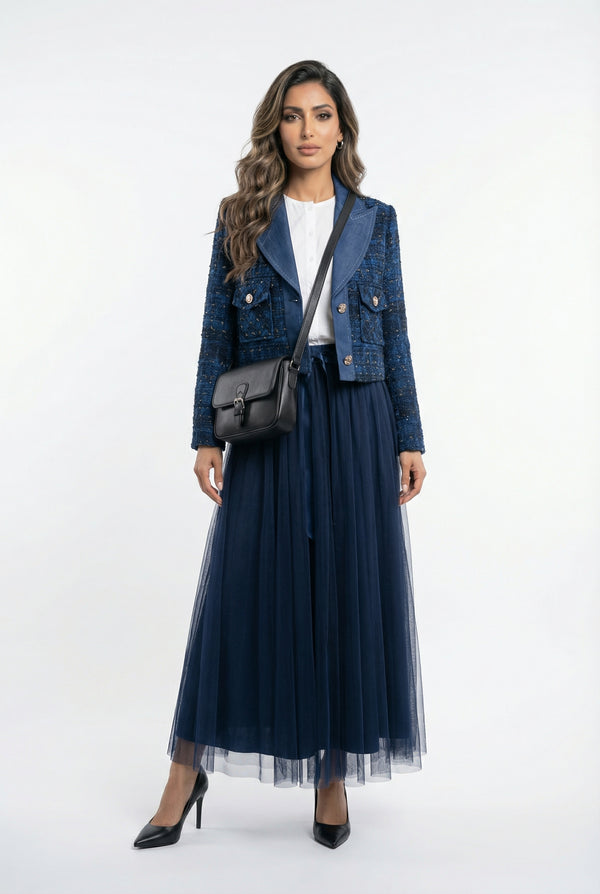 08528 Cropped Tweed Jacket سترة تويد قصيرة