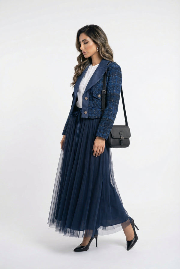 08528 Cropped Tweed Jacket سترة تويد قصيرة