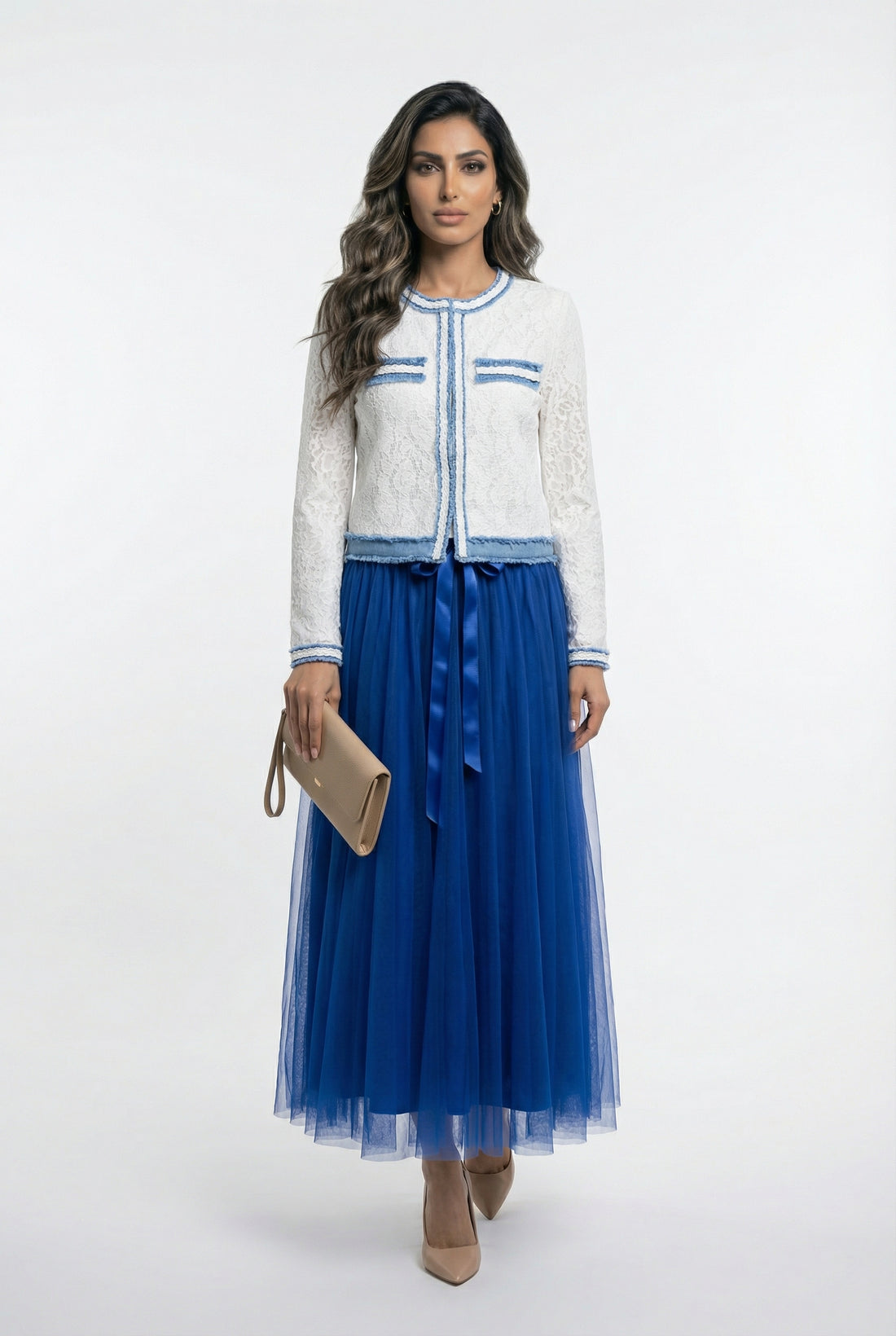 CK08077 Long Tulle Skirt