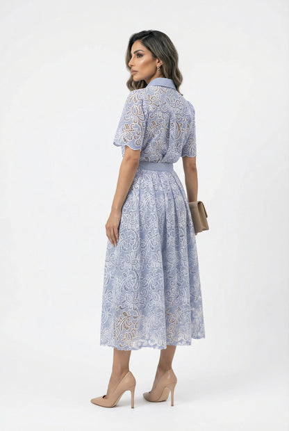 Floral Lace Shirt &amp; Skirt Set – Billie/Lila