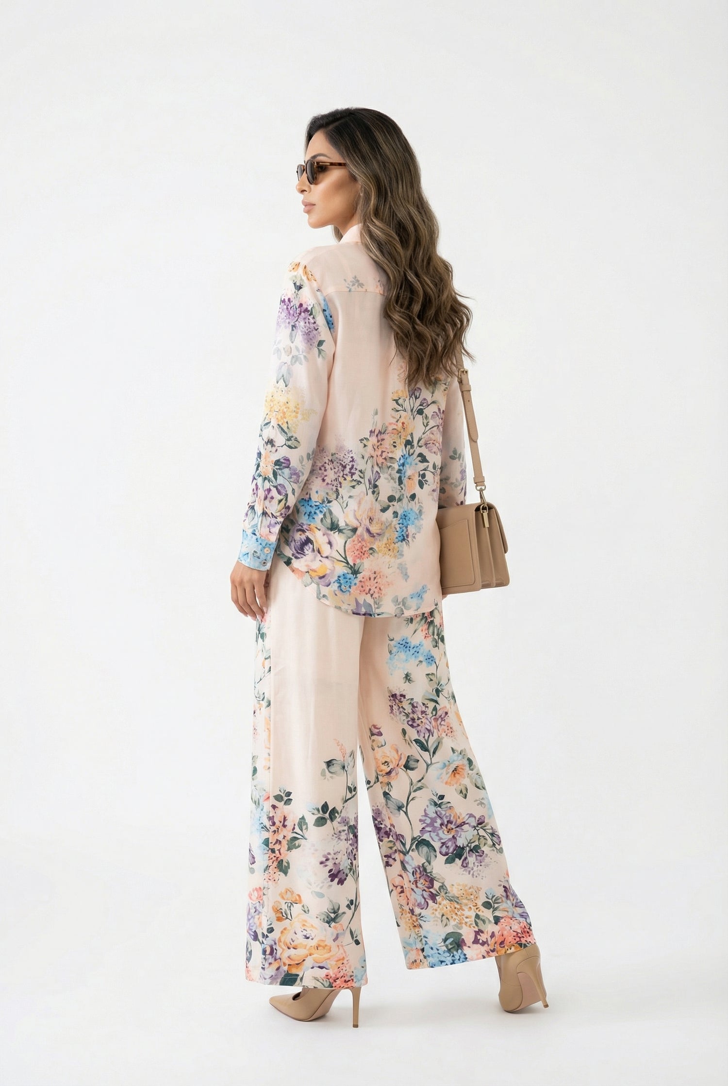 Faustine Floral Print Linen Pants بنطال كتان بطبعة زهور - Brown Loft
