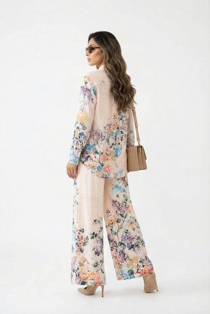 Faustine Floral Print Linen Pants بنطال كتان بطبعة زهور - Brown Loft