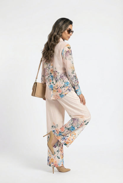 Faustine Floral Print Linen Pants بنطال كتان بطبعة زهور - Brown Loft
