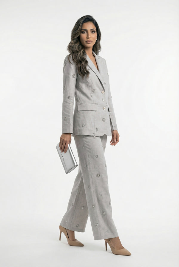 Noa Linen Sequins Jacket جاكيت من الكتان مزين بالترتر