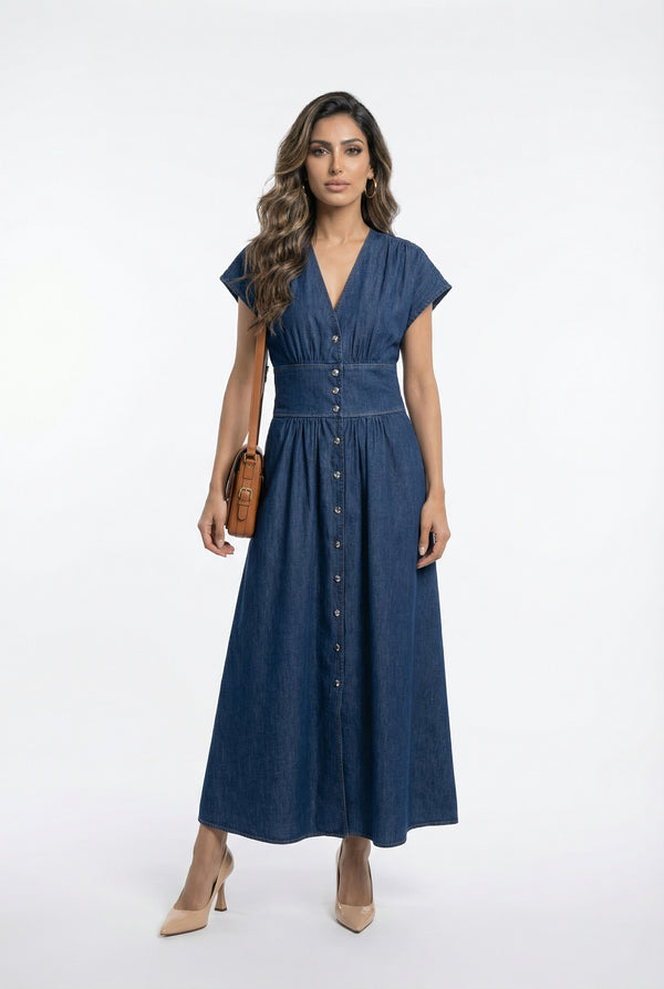6218056 Denim Dress فستان جينز