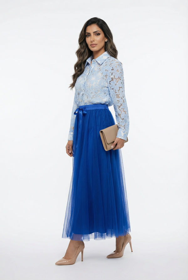 Lyra  Oversized Lace Shirt قميص دانتيل زهري واسع