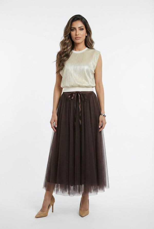 08203-5 Sleeveless Knit Top بلا أكمام أعلى متماسكة