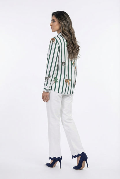 33315 Striped Safari Shirt - Brown Loft