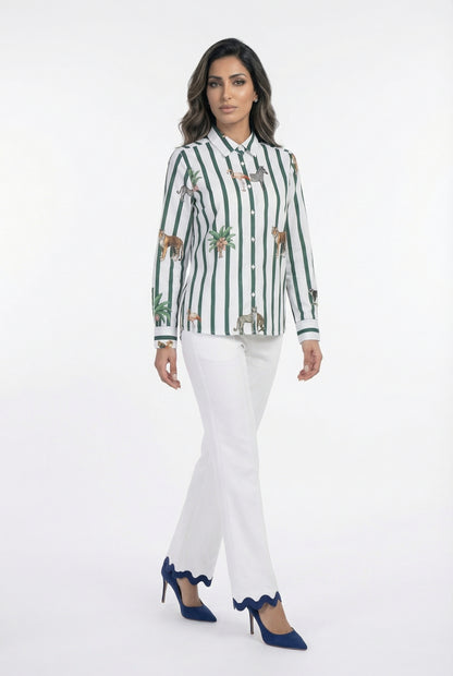 33315 Striped Safari Shirt - Brown Loft