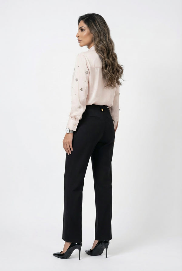 بلوزة واسعة بأزرار على الصدر MS2615019