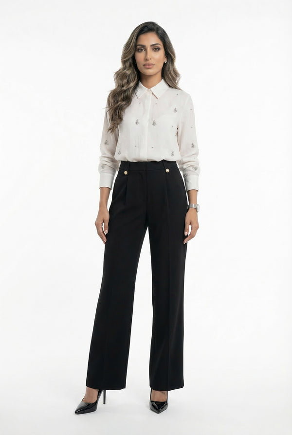 بلوزة واسعة بأزرار على الصدر MS2615019