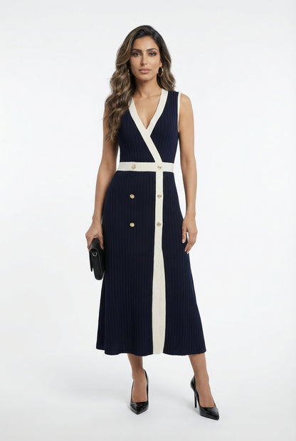 LS2616160 Sleeveless Dress فستان بدون أكمام - Brown Loft