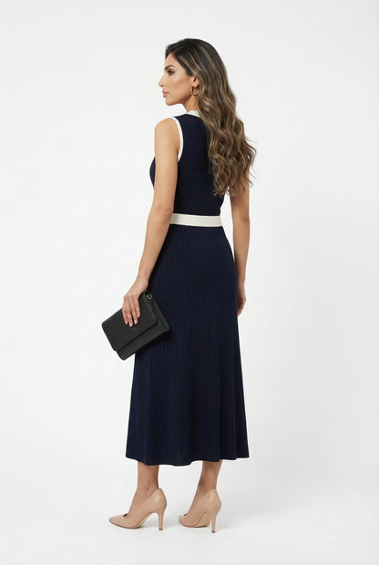 LS2616160 Sleeveless Dress فستان بدون أكمام - Brown Loft
