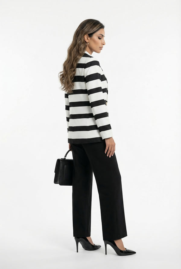 LS2602032 Classic Lapel Collared Satin Jacket