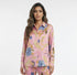 LS2615052 Floral Print Satin Shirt قميص ساتان بطبعة زهور - Brown Loft