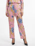 LS2614023 Floral Print Satin Joggers Pants بنطال جوغر من الساتان بطبعة الأزهار - Brown Loft