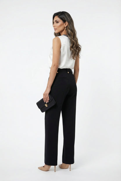 MS2614022 Wide Leg Pants - Brown Loft