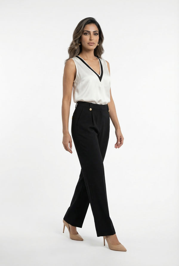 LS2615056 Sleeveless Satin Top